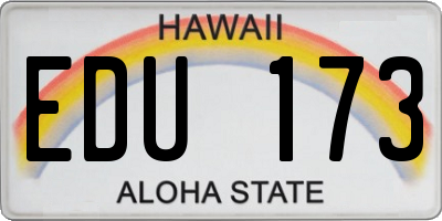 HI license plate EDU173
