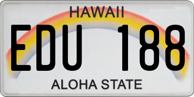 HI license plate EDU188