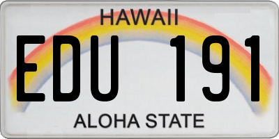 HI license plate EDU191