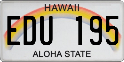 HI license plate EDU195