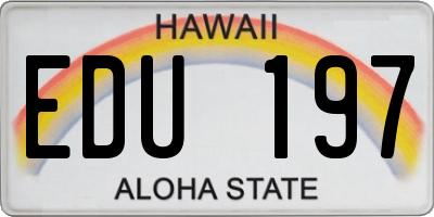 HI license plate EDU197