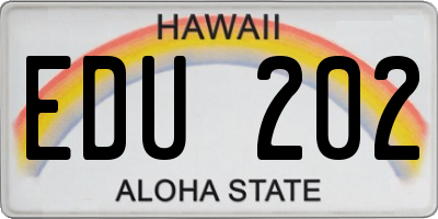 HI license plate EDU202