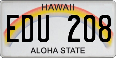 HI license plate EDU208