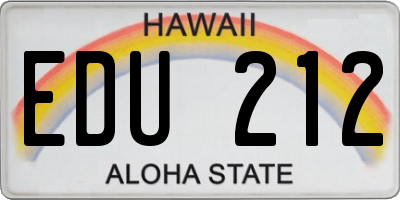 HI license plate EDU212