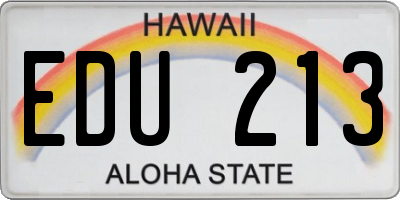 HI license plate EDU213