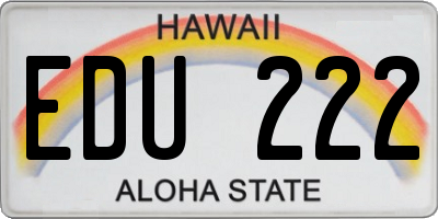 HI license plate EDU222