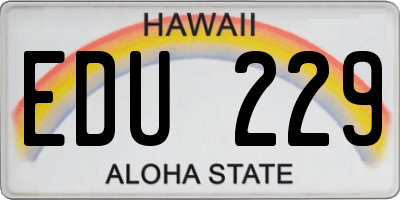 HI license plate EDU229