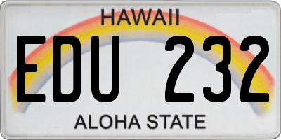 HI license plate EDU232