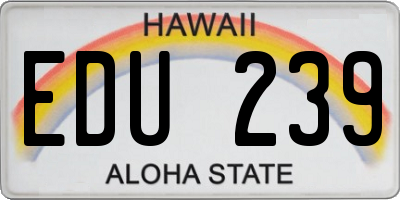 HI license plate EDU239