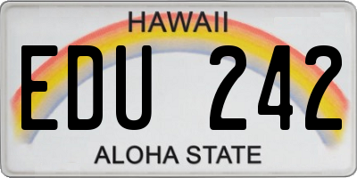 HI license plate EDU242
