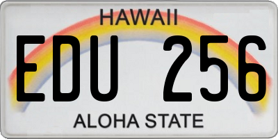 HI license plate EDU256