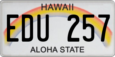 HI license plate EDU257