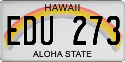 HI license plate EDU273