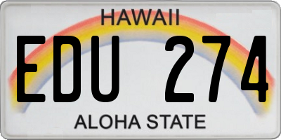 HI license plate EDU274
