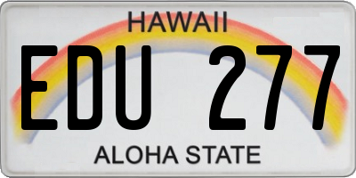 HI license plate EDU277