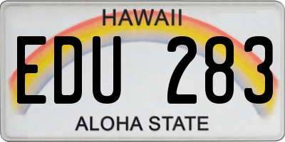 HI license plate EDU283
