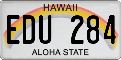 HI license plate EDU284