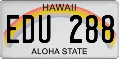 HI license plate EDU288