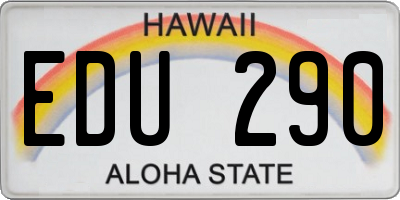 HI license plate EDU290