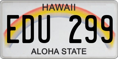 HI license plate EDU299