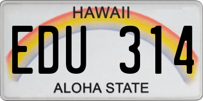 HI license plate EDU314