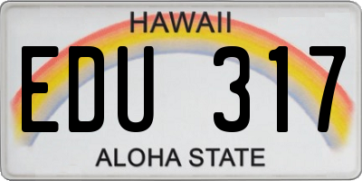 HI license plate EDU317