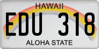 HI license plate EDU318