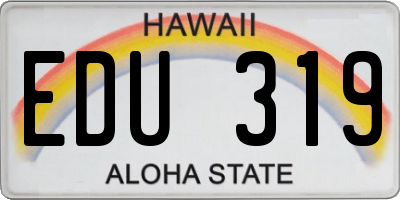 HI license plate EDU319