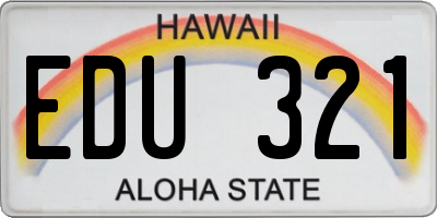 HI license plate EDU321