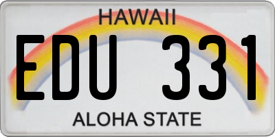 HI license plate EDU331