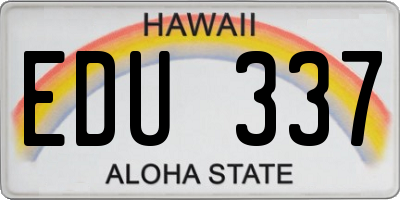 HI license plate EDU337