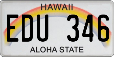 HI license plate EDU346