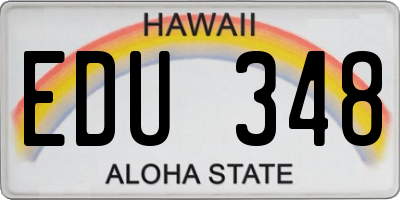 HI license plate EDU348