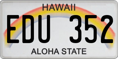 HI license plate EDU352
