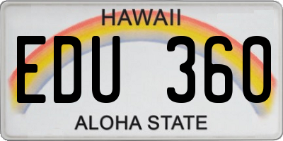 HI license plate EDU360