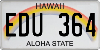 HI license plate EDU364