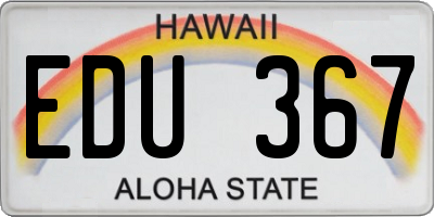 HI license plate EDU367