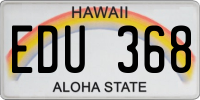 HI license plate EDU368