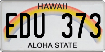 HI license plate EDU373