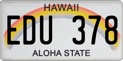 HI license plate EDU378