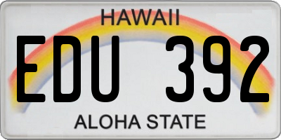 HI license plate EDU392