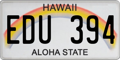 HI license plate EDU394