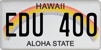 HI license plate EDU400