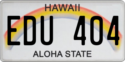 HI license plate EDU404