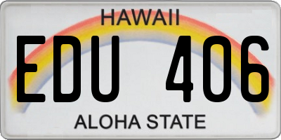 HI license plate EDU406
