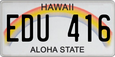 HI license plate EDU416