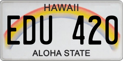 HI license plate EDU420
