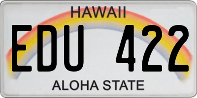 HI license plate EDU422