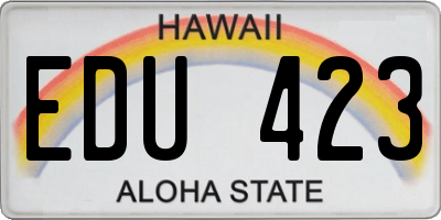 HI license plate EDU423