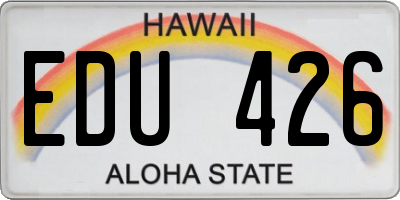 HI license plate EDU426